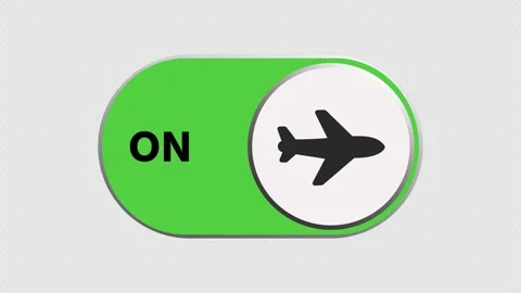 Airplane Mode Switch On Toggle Button UI Animation Overlay Element Stock Footage 335653363
