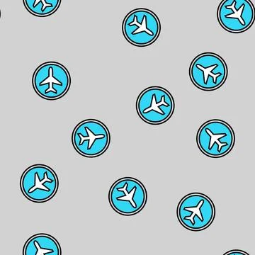 Airplane mode tech engagement vector seamless pattern Illustrazione stock