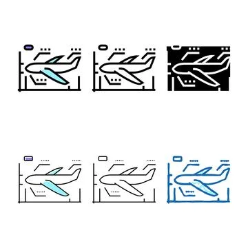 Airplane modeling color icon vector simplified sign Stock Illustration
