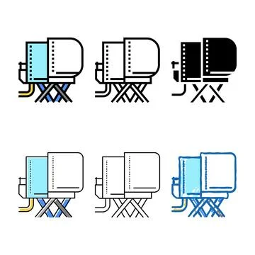 Airplane modern simulator flight school color icon vector Stock Illustration