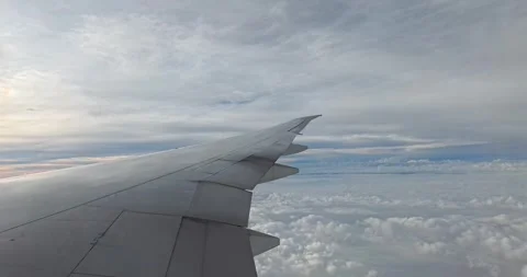 Airplane in motion, view from the wing - 0017.mp4 Stock Footage 341952305