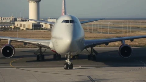 Airplane moving to the gate Stock Footage 75750781