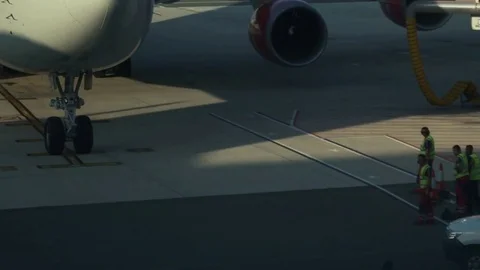 Airplane moving to the gate Stock Footage 75750887