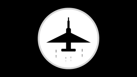 Airplane Moving Icon Animation – Dynamic Aviation Visual 4K. Stock Footage 282576659