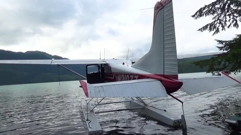 Airplane moving on the sea surface Stock Footage 83179822