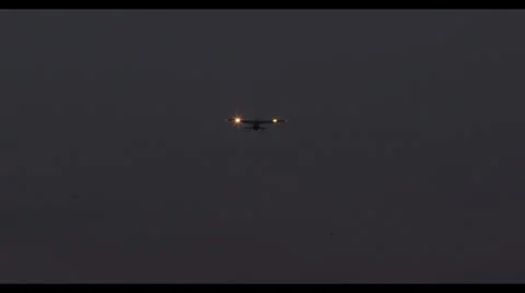 Airplane Night Flight Stock Footage 37082576
