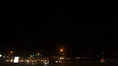 Airplane at night Stock Footage 71146823