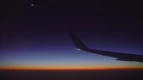 Airplane in the night Stock Footage 104189043