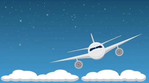 Airplane at Night Foto stock