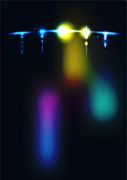 Airplane in the night sky, blur vector background Stock Illustration