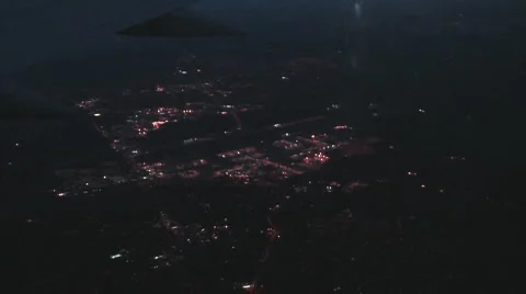 Airplane - night trip Stock Footage