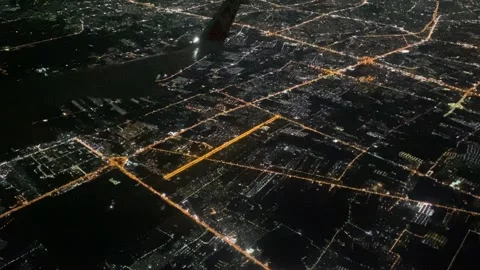 Airplane Night View Stock Footage 245221541