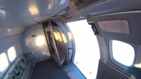 Airplane. Opened door. 스톡 동영상 87966628