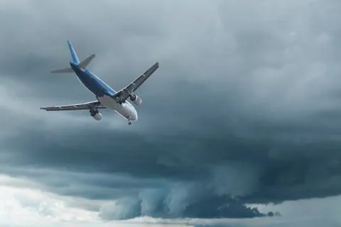 Airplane over the clouds, Foto stock