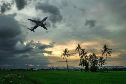 Airplane over the clouds 写真素材