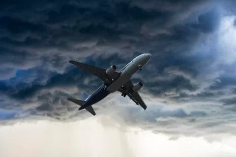 Airplane over the clouds Foto stock