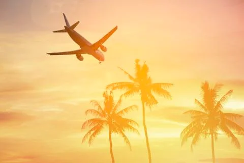 Airplane over the clouds, 库存照片