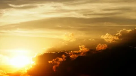 Airplane over sunset, orange, silhouette. Stock Footage 12517618