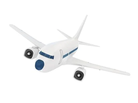 Airplane over white background Stock Illustration