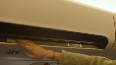 Airplane Overhead compartment Video stock 120459451