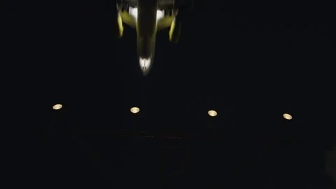 Airplane overhead at night Stock Footage 270065326