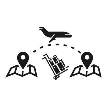 Airplane parcel delivery icon, simple style Stock Illustration