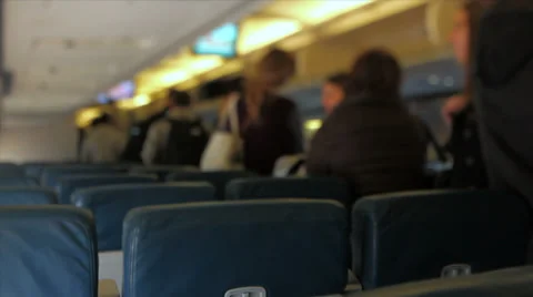 Airplane Passengers Disembarking Tilt Shift Stock Footage 31821628