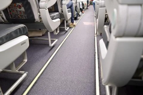 Airplane passengers Stockfoto's