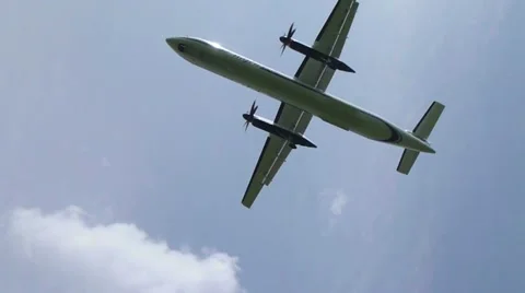 Airplane Passes Overhead Day Stock Footage 10978915