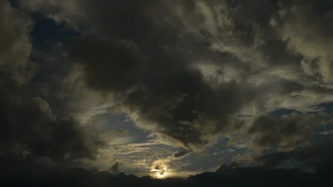 Airplane passing in cloudy sky at sunset toward the rairport runway for landing Stock Footage 86947629