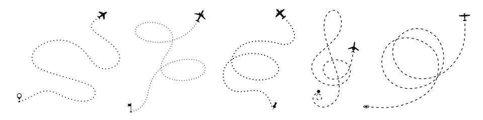 Airplane path Stock Illustration