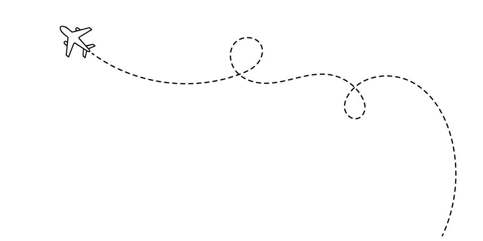 Airplane path in One Continuous line drawing. Business Concept of world tra.. Stock Illustration