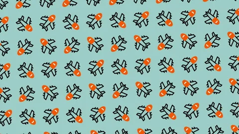 Airplane Pattern Background - A Seamless Design for Travel Enthusiasts. Stock Footage 325402315