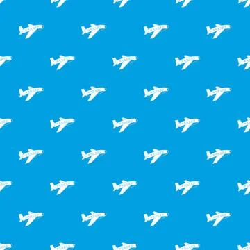 Airplane pattern seamless blue Stock Illustration
