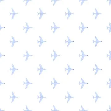 Airplane pattern for seamless travel and aviation background Stock Illustration