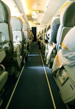 In a airplane Stock Photos