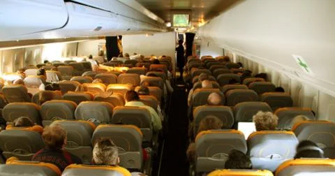 In a airplane Stock Photos