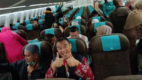 In an airplane Stock Photos