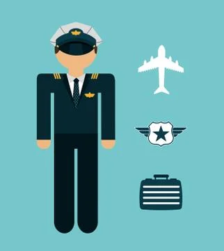 Airplane pilot design, vector illustration eps10 graphic Illustrazione stock