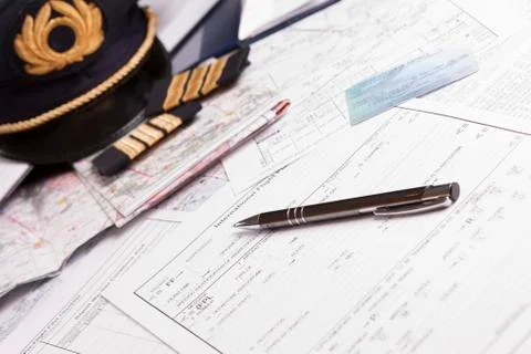 Airplane pilot equipment Stock Photos