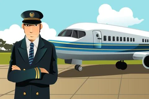 Airplane pilot Stock Illustration