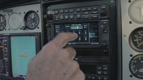 Airplane pilot prepares to take off Stock Footage 126285924