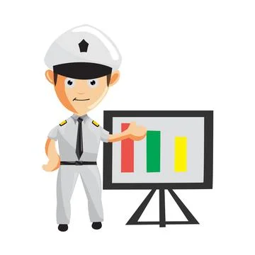 Airplane Pilot show board chart table graphic Cartoon Character Aircraft Capt イラスト素材