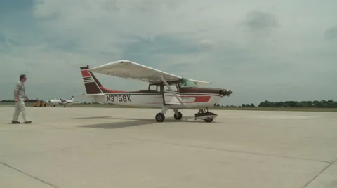Airplane Pilot Walk Up Stock Footage 46484017