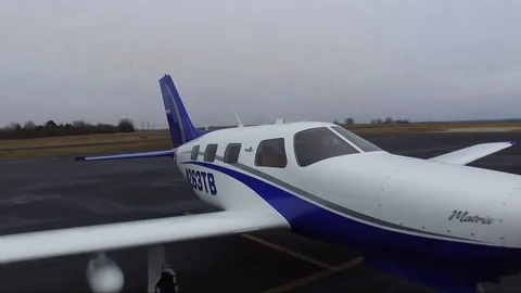 Airplane Piper Malibu Matrix Front Right Fly Over Stock Footage 84524979