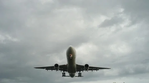 Airplane Plane Landing Stock Footage