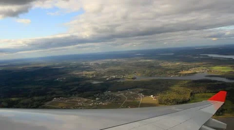 Airplane point of view real time. Stock Footage 12671375