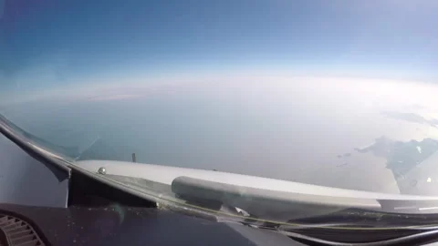 Airplane pov during flight sunny Stock Footage 248035123