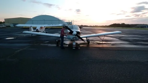 AIRPLANE PREFLIGHT AT KEQY Stock Footage 93401913