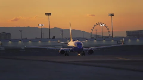 Airplane is preparing for take off and fly to another state in the USA. Stock Footage 273639491